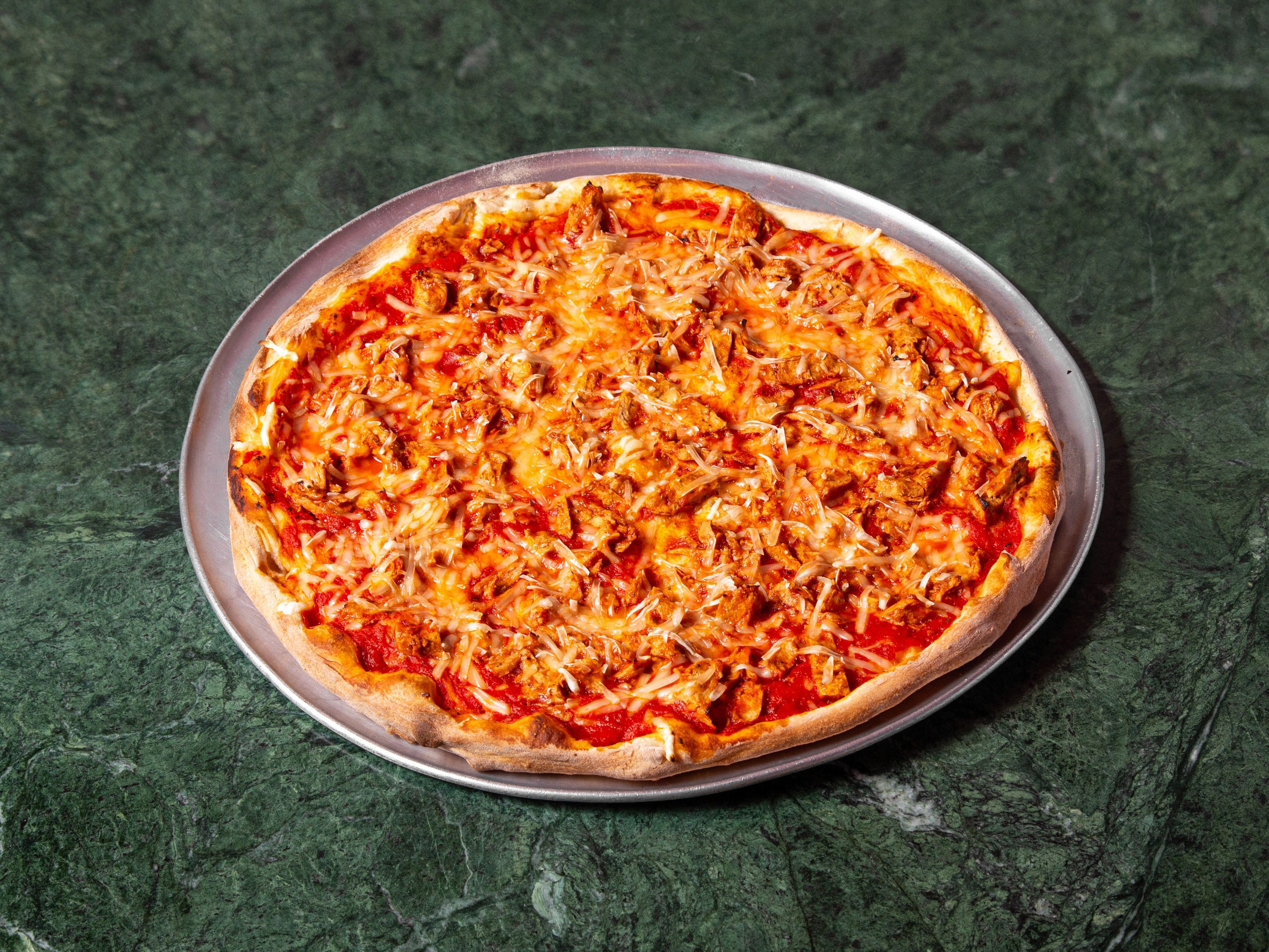Vegan Barbeque Chicken Pizza.